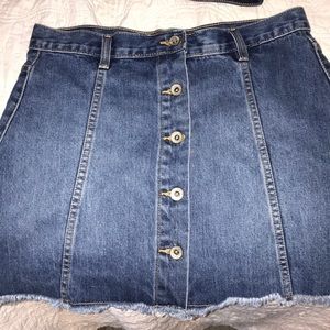 dark wash jean skirt